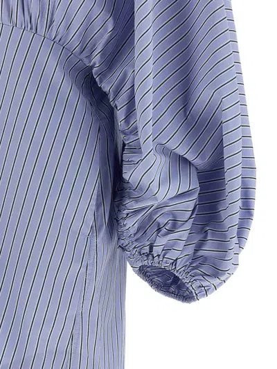 Zimmermann Drawstring Stripe Mini Dresses Light Blue In Blue