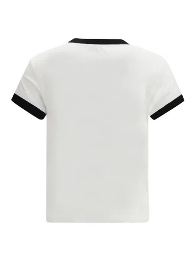 Off-white White Embroidered Script Fitted T-shirt In White