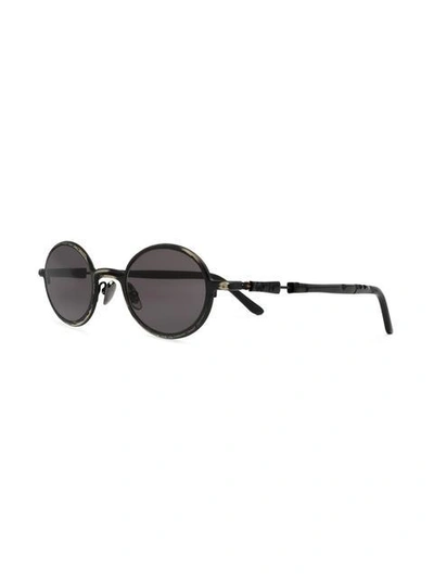 Shop Kuboraum Round Frame Sunglasses In Black