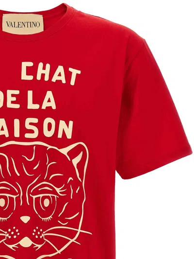 Valentino Garavani Regular Fit Crew Neck T-shirt In Red