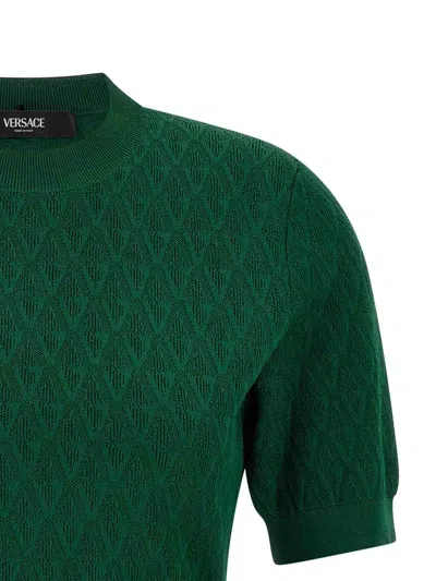 Versace V-pattern T-shirt In Green