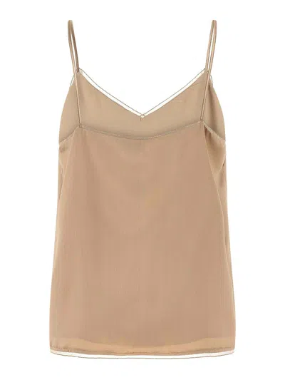 Fabiana Filippi Women Beige Lingerie Top, S Luxury Tops For Women Darveys In Brown