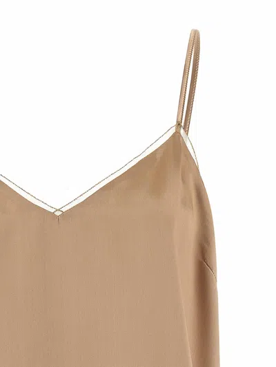 Fabiana Filippi Women Beige Lingerie Top, S Luxury Tops For Women Darveys In Brown