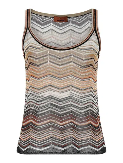 Missoni Women Multicolor Chevron Lam Tank Top, Xxl Luxury Tops For Women Darveys