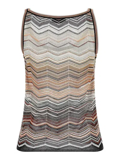 Missoni Women Multicolor Chevron Lam Tank Top, Xxl Luxury Tops For Women Darveys