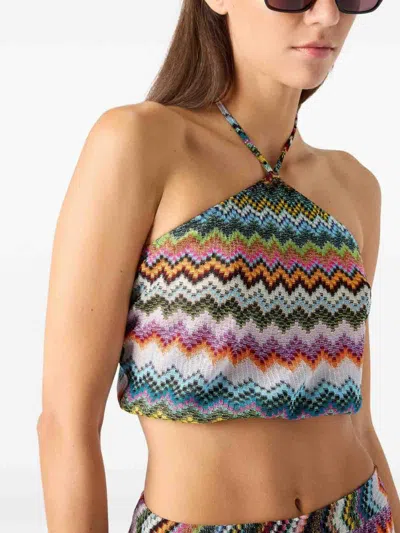 Missoni Pixel-effect Zigzag Pattern Top In Multi