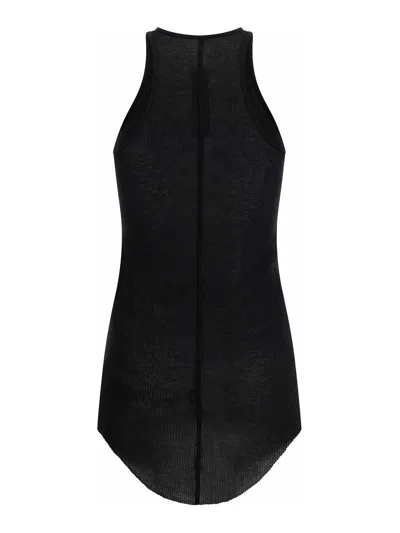 Rick Owens Basic Rib Tank Top In Black