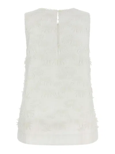 P.a.r.o.s.h White Embroidered Top In White