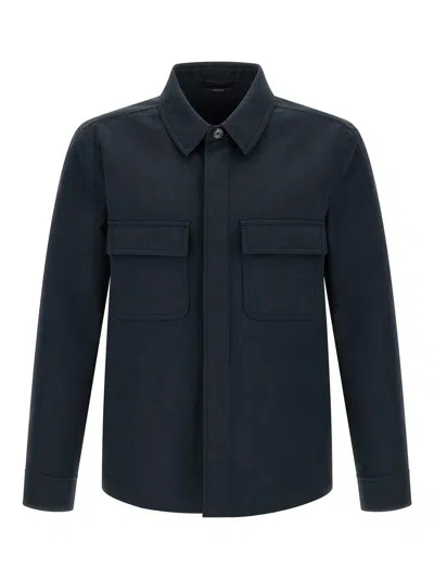 Tom Ford Overshirt With Front Concealed-buttons In Blue