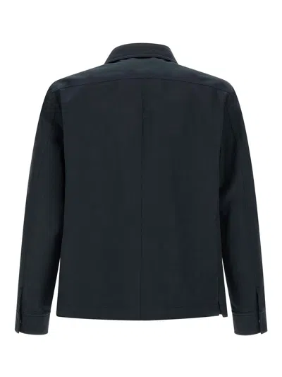 Tom Ford Overshirt With Front Concealed-buttons In Blue