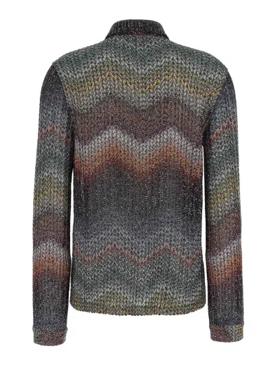 Missoni Sequin-embellished Zigzag Metallic-knit Shirt In Multi