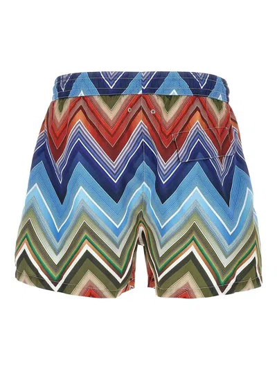 Missoni Zigzag Pattern Swimsuit Featuring Practical Pockets In Multi