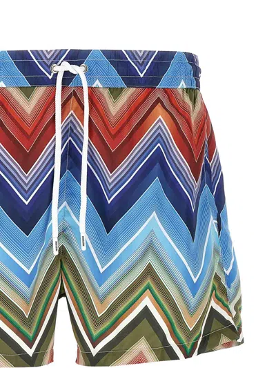 Missoni Zigzag Pattern Swimsuit Featuring Practical Pockets In Multi