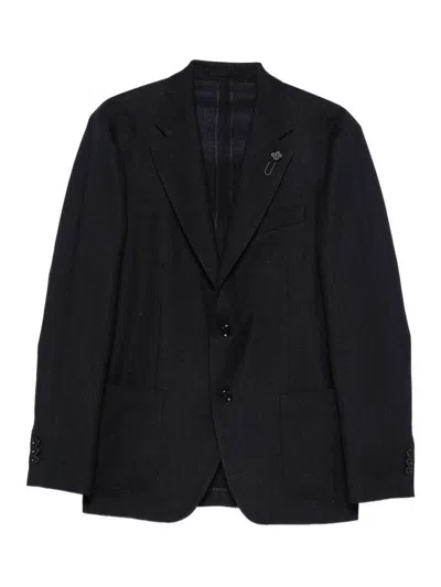 Lardini Blazer With Patch Pockets In Black