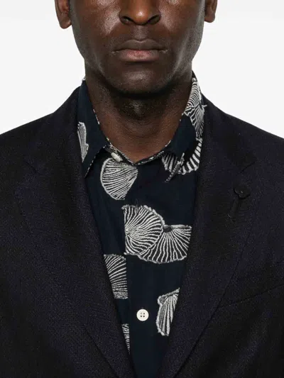 Lardini Blazer With Patch Pockets In Black