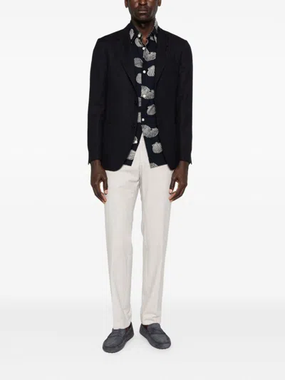 Lardini Blazer With Patch Pockets In Black