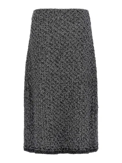 Fabiana Filippi Women Blue Tweed Skirt, 30 Luxury Skirts For Women Darveys In Multi
