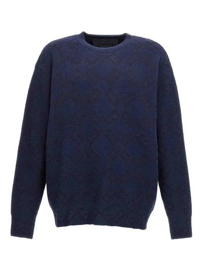Givenchy Round-collar And Long-sleeved Sweater In Blue