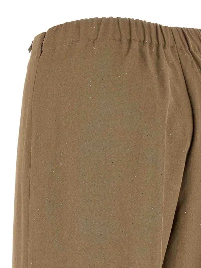 Herno Sequin Embellished Wide Leg Trousers In Brown