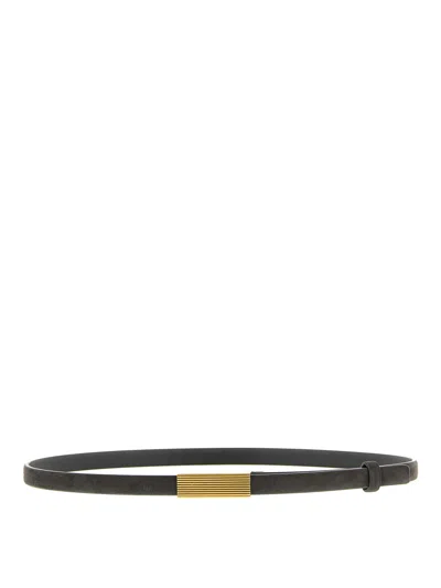 Khaite Brown Empire Solid Belt In Black