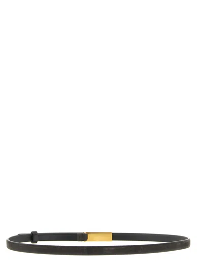 Khaite Brown Empire Solid Belt In Black