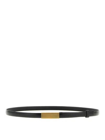 Khaite Brown Empire Solid Belt In Black