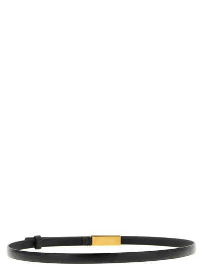 Khaite Brown Empire Solid Belt In Black