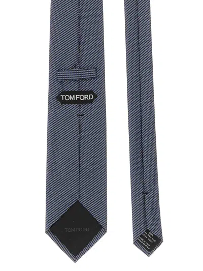 Tom Ford Blue Jacquard Pattern Tie In Green