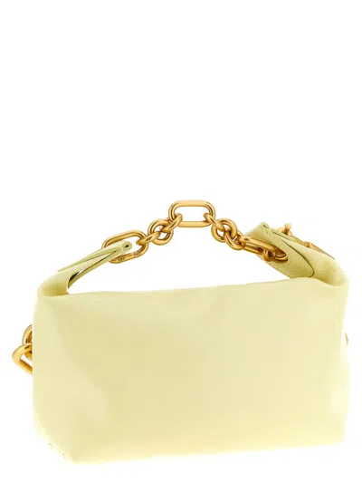 Balmain Sync Mini Chain Handbag Padlock Detail In Yellow