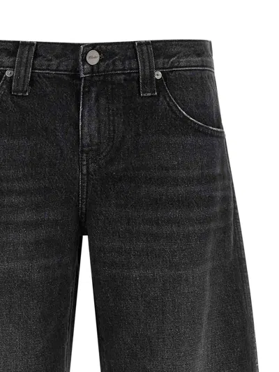 Khaite Black Denim Karo Low-rise Cuffed Jeans In Black