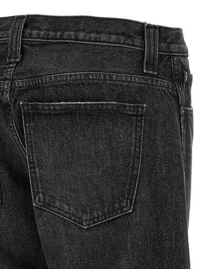Khaite Black Denim Karo Low-rise Cuffed Jeans In Black
