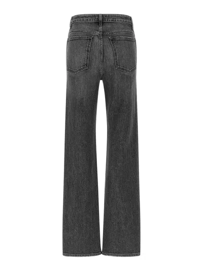 Khaite Stonewashed Straight Jeans In Gray