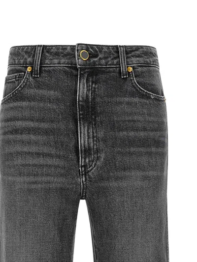 Khaite Stonewashed Straight Jeans In Gray