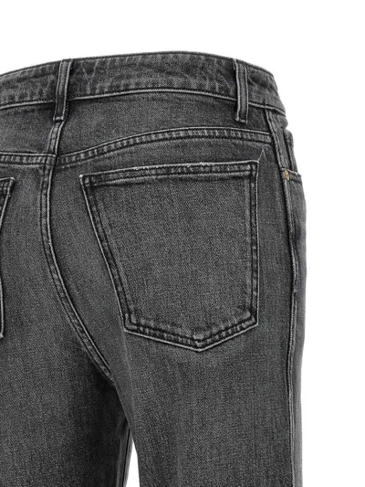 Khaite Stonewashed Straight Jeans In Gray