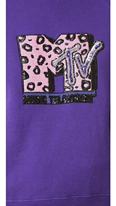 Shop Marc Jacobs Mtv Raglan Sweatshirt In Purple