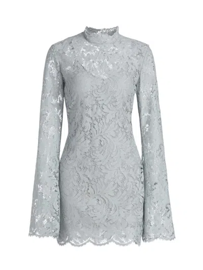 A.l.c . Eden Floral Lace Mock Neck Minidress In Blue