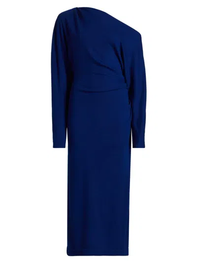 A.l.c . Sonny One-shoulder Long Sleeve Jersey Dress In Blue