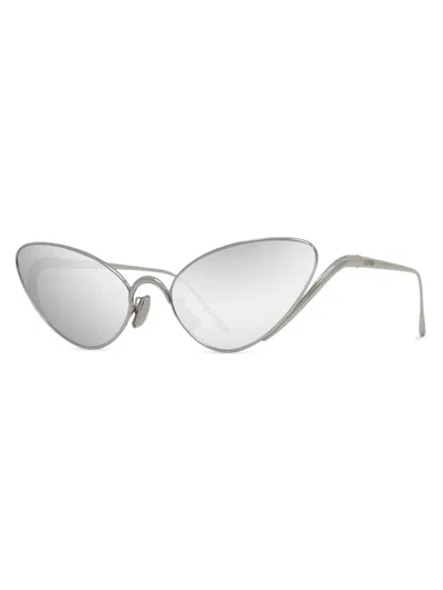 Loewe Womens Silver G737ligx02 Cat-eye Frame Metal Sunglasses In Blue