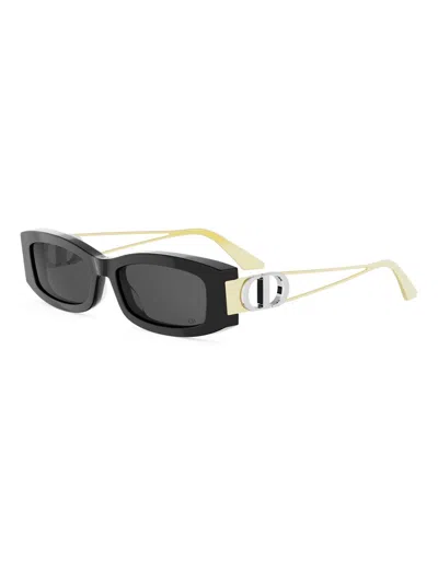 Dior Graphique S1i Rectangular Sunglasses In Black