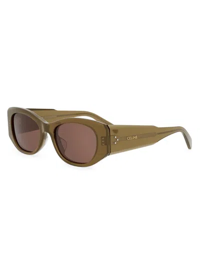Celine Rectangular S329 Sunglasses In Acetate In Green