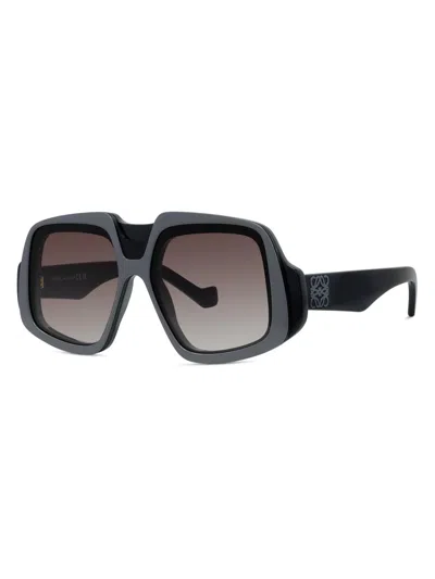 Loewe Anagram 61mm Gradient Geometric Sunglasses In Black