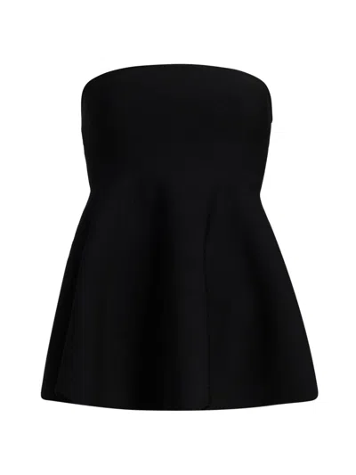 Simkhai Womens Black Multi Isabelle Strapless Taffeta-knit Mini Dress