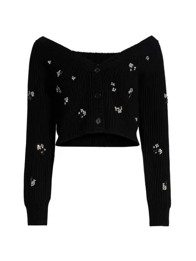 Simkhai Novah Cropped Cardigan In Black