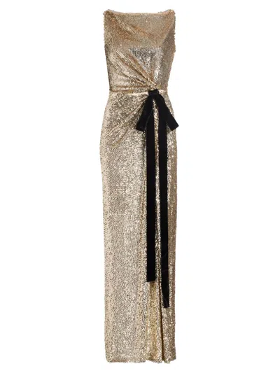 Simkhai Womens Gold Multi Felicity Sequin Stretch-woven Gown