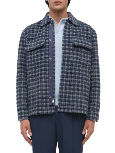 Simkhai Caleb Check Pocket Jacket In Blue