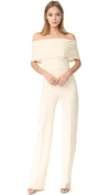 Lela Rose Off Shoulder Jumpsuit In Ivory