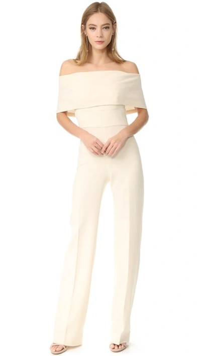 Lela Rose Off Shoulder Jumpsuit In Ivory