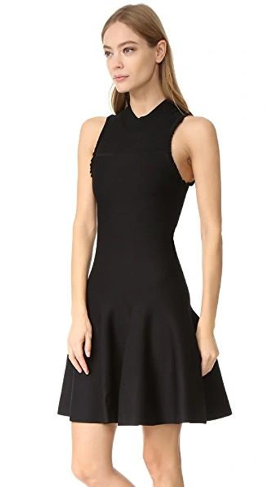 Shop Carven Sleeveless Flared Dress In Noir