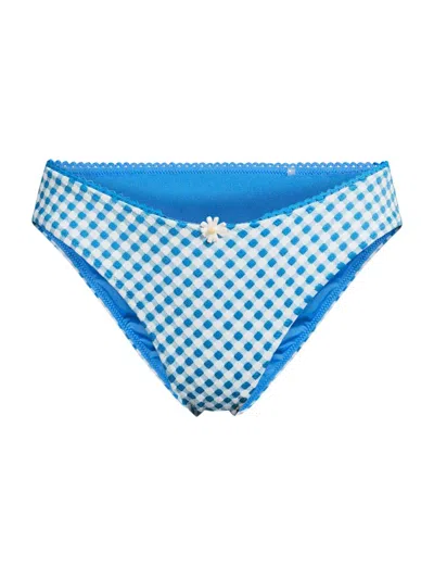 Solid & Striped Daphne Rickrack Trim Bikini Bottoms In Blue