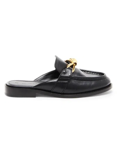 Bottega Veneta Astaire Knot Leather Loafer Mules In Black